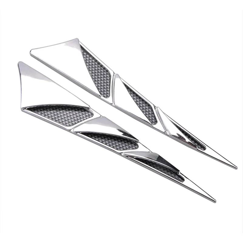 Haubengitter Universal Auto Air Flow Intake Vent Abdeckung Aufkleber Gill Bonnet Vent Grille Kanal Dekor Auto Styling Racing-Kühlergrill(Silber) von AJQBRMB