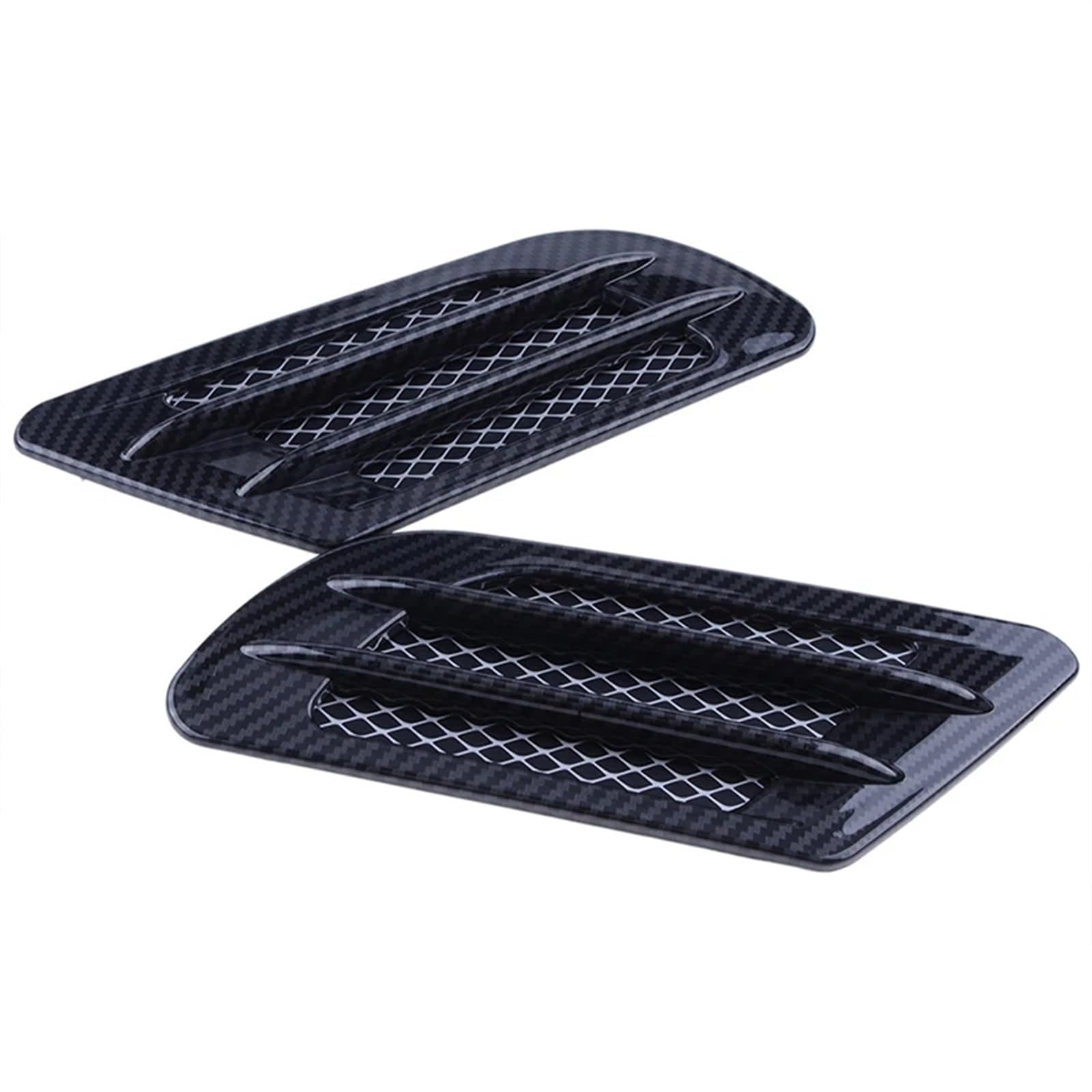 Haubengitter Universal Auto Seite Air Flow Vent Loch Abdeckung Aushöhlen Kotflügel Motorhaube Vent Grille Kanal Dekor Auto Styling Gill Racing-Kühlergrill(Kohlefaser-Optik) von AJQBRMB