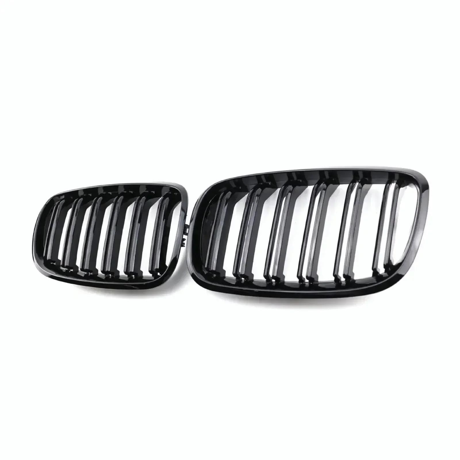 Haubengitter Vorne Niere Doppel Lamellen Grill Grille Auto Zubehör Für X5 E70 2007 2008 2009 2010 2011 2012 2013 Für X6 E71 E72 2008-2014 Racing-Kühlergrill(All Black) von AJQBRMB