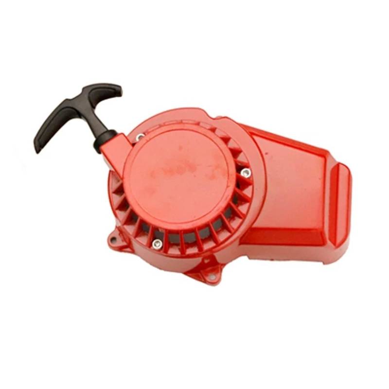 Motor Starter Aluminium Pull Start Recoil Starter Teil Für 2 Takt 47cc 49cc Motor Pocket Bike Für Mini Moto Dirt ATV Quad 4 Wheeler Anlasser(Rot) von AJQBRMB