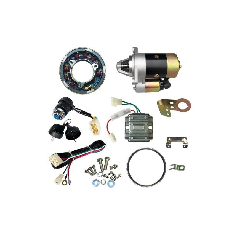 Motor Starter ELEKTROSTART-UMWANDLUNGSSATZ L100 FÜR YANMAR L100 10HP 186F DIESELMOTOREN ANLASSERMOTOR Anlasser von AJQBRMB