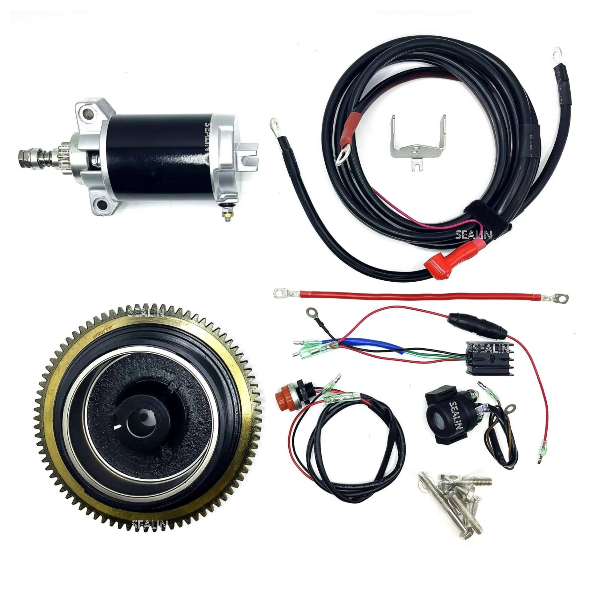 Motor Starter Elektrostart-Kit Für F15 F18 66M Für PARSUN Für HIDEA 4 Für Hub 15 PS 18 PS Für Außenbordmotorschwungrad Anlasser von AJQBRMB