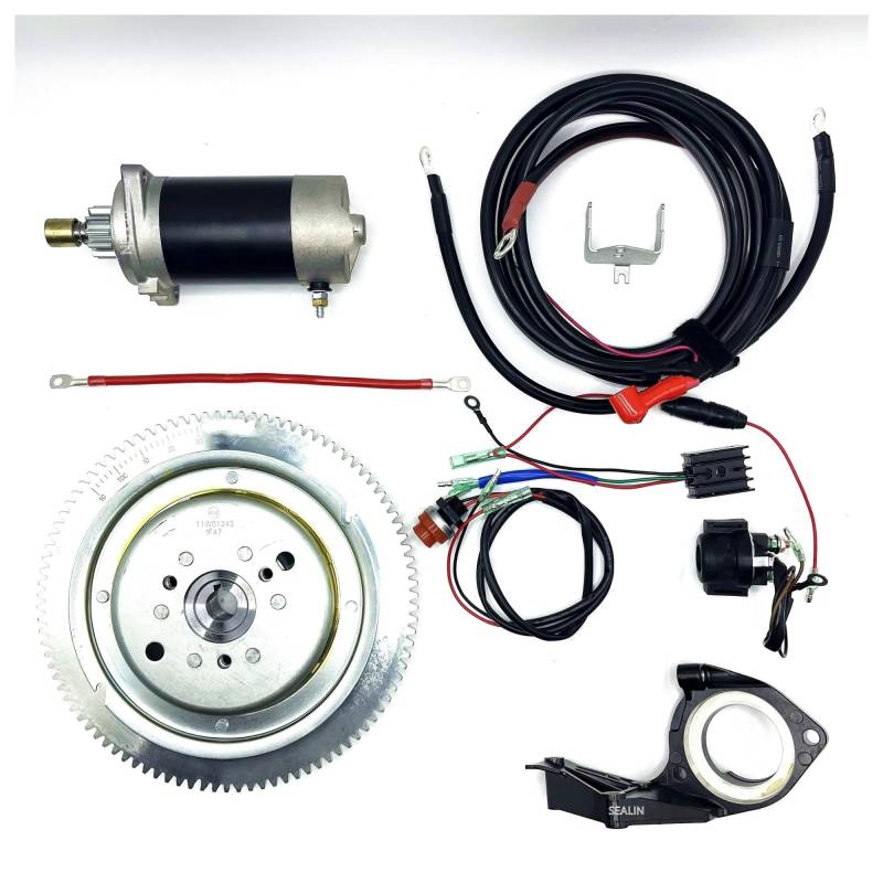 Motor Starter T30 ELEKTROSTARTER-KIT FÜR F30HMHS/L FÜR HWL FÜR MHL 2 FÜR HWL 496CC T25 E30 25HP 30HP FÜR AUßENBORD-ANLASSERSCHWUNGRAD-LADESPULE Anlasser(Without Coil) von AJQBRMB