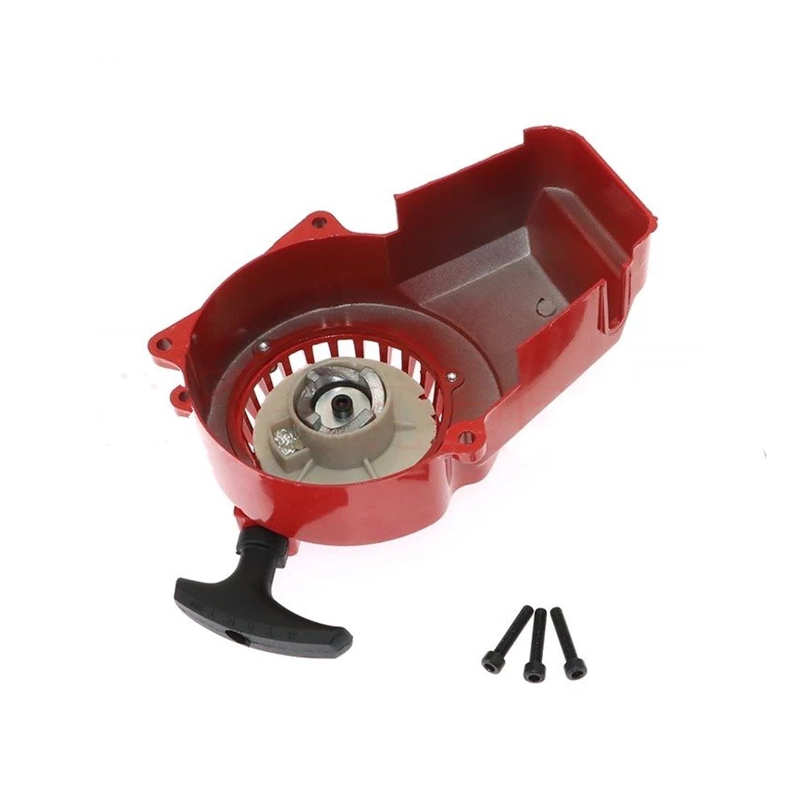 Motor Starter Vollfarbiger Aluminium-Pullstarter Für 2-Takt 47cc 49cc Motor Für Mini Moto Dirt Bike Pocket Bike Gas Scooter ATV Quad Motorrad Anlasser(Rot) von AJQBRMB