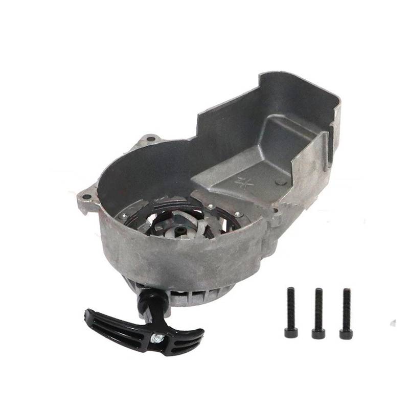 Motor Starter Vollfarbiger Aluminium-Pullstarter Für 2-Takt 47cc 49cc Motor Für Mini Moto Dirt Bike Pocket Bike Gas Scooter ATV Quad Motorrad Anlasser(Silber) von AJQBRMB