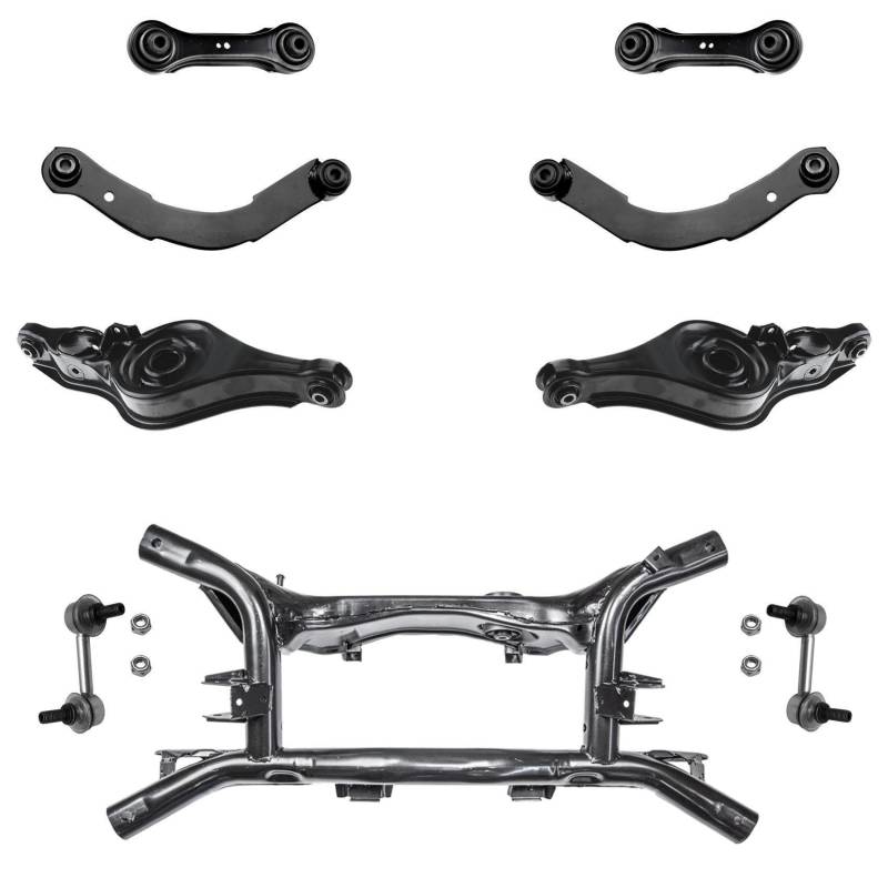 1x Achsträger Hinterachse 6x Querlenker 2x Koppelstange Hinterachse links rechts von AJS Parts