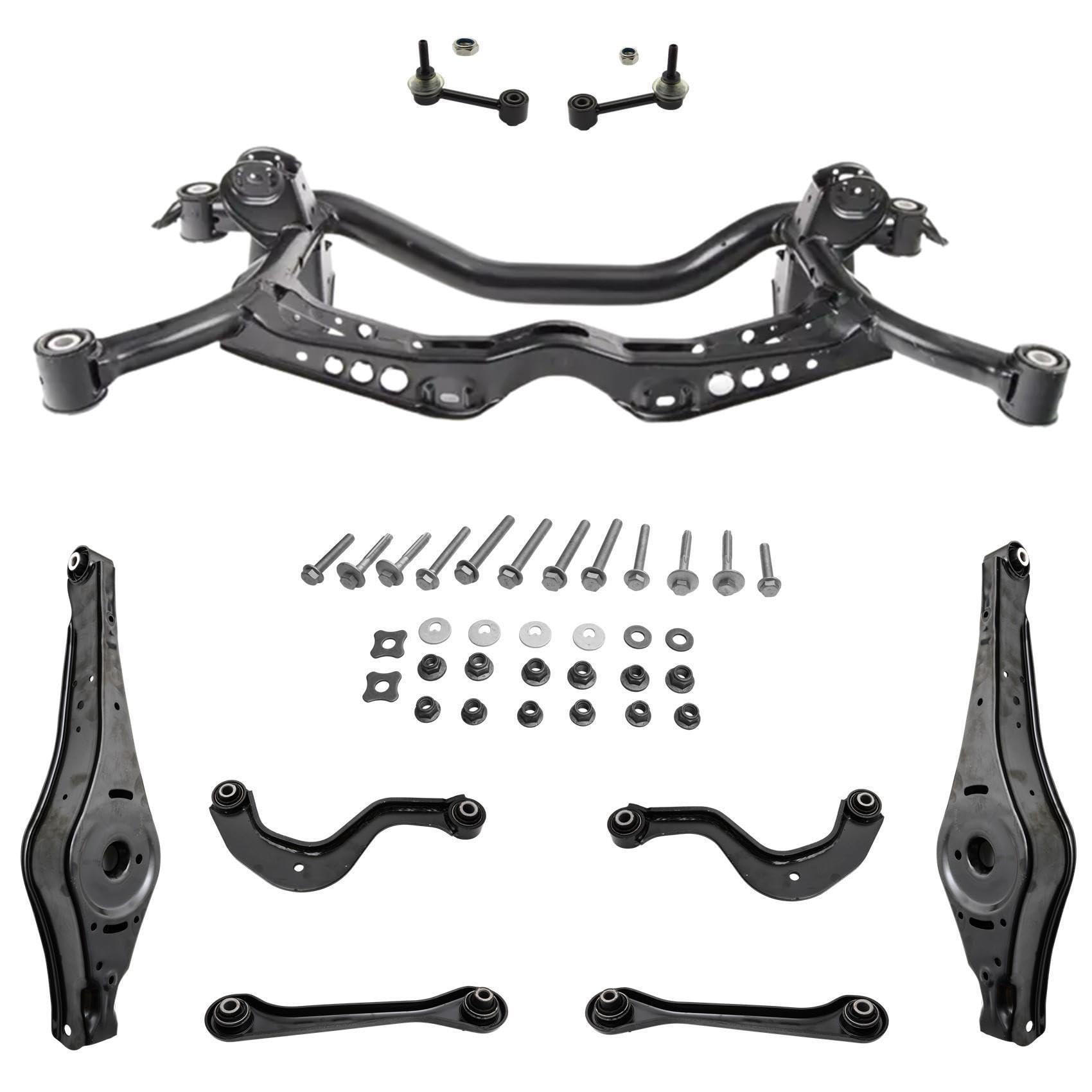 1x Hinterachsträger 6x Federaufnahme Querlenker Satz Schraubensatz 2x Koppelstange Hinterachse links rechts von AJS Parts