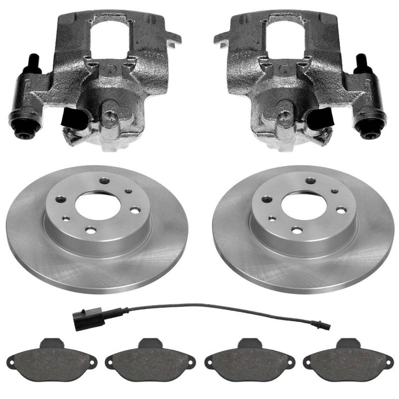 2x Bremssattel 2x Bremsscheibe 1x Bremsbelagsatz Vorderachse links rechts von AJS Parts