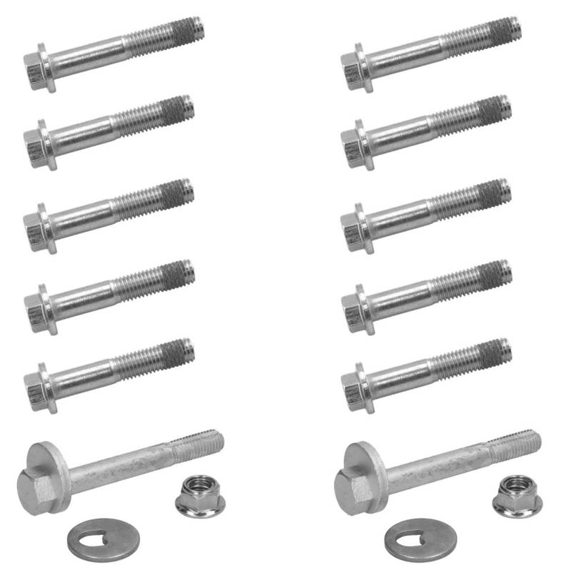 2x Exzenterschraube Nocken Sicherungsmutter 2x Bundschraube 8x Bundschraube für Querlenker Hinterachse links rechts von AJS Parts