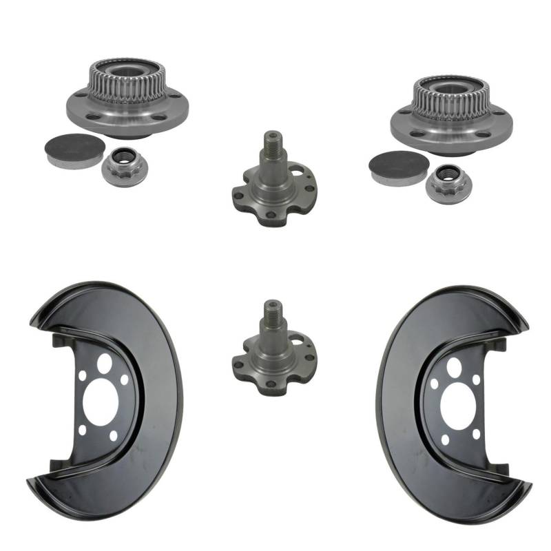 2x Radlager ABS-Ring 2x Achszapfen 2x Ankerblech Spritzblech Hinterachse links rechts von AJS Parts