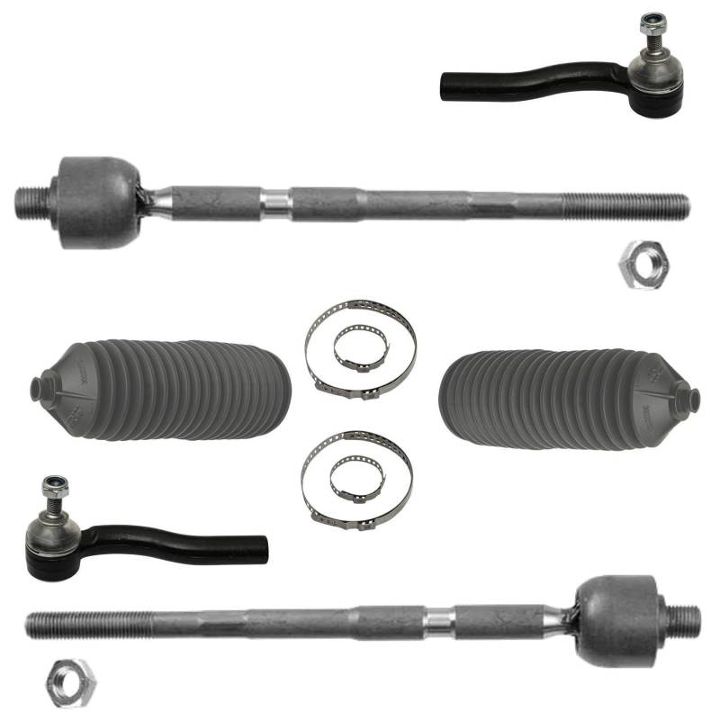 2x Spurstangenkopf 2x Axialgelenk 2x Lenkmanschette Spannbänder Vorderachse links rechts von AJS Parts