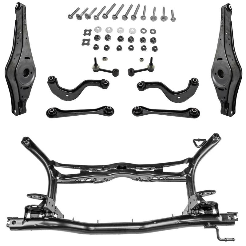 AJS Parts Achsträger 2x Federaufnahme 4x Querlenker Hinterachse links rechts Schraubensatz 2x Koppelstange von AJS Parts