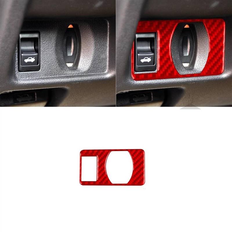 AJVAAIAC Für Nissan GTR R35 2008-2020 Kohlefaser-Kofferraumschalter-Panel-Trimmabdeckung Autoinnenausstattung Dekorative Aufkleber(Rood) von AJVAAIAC