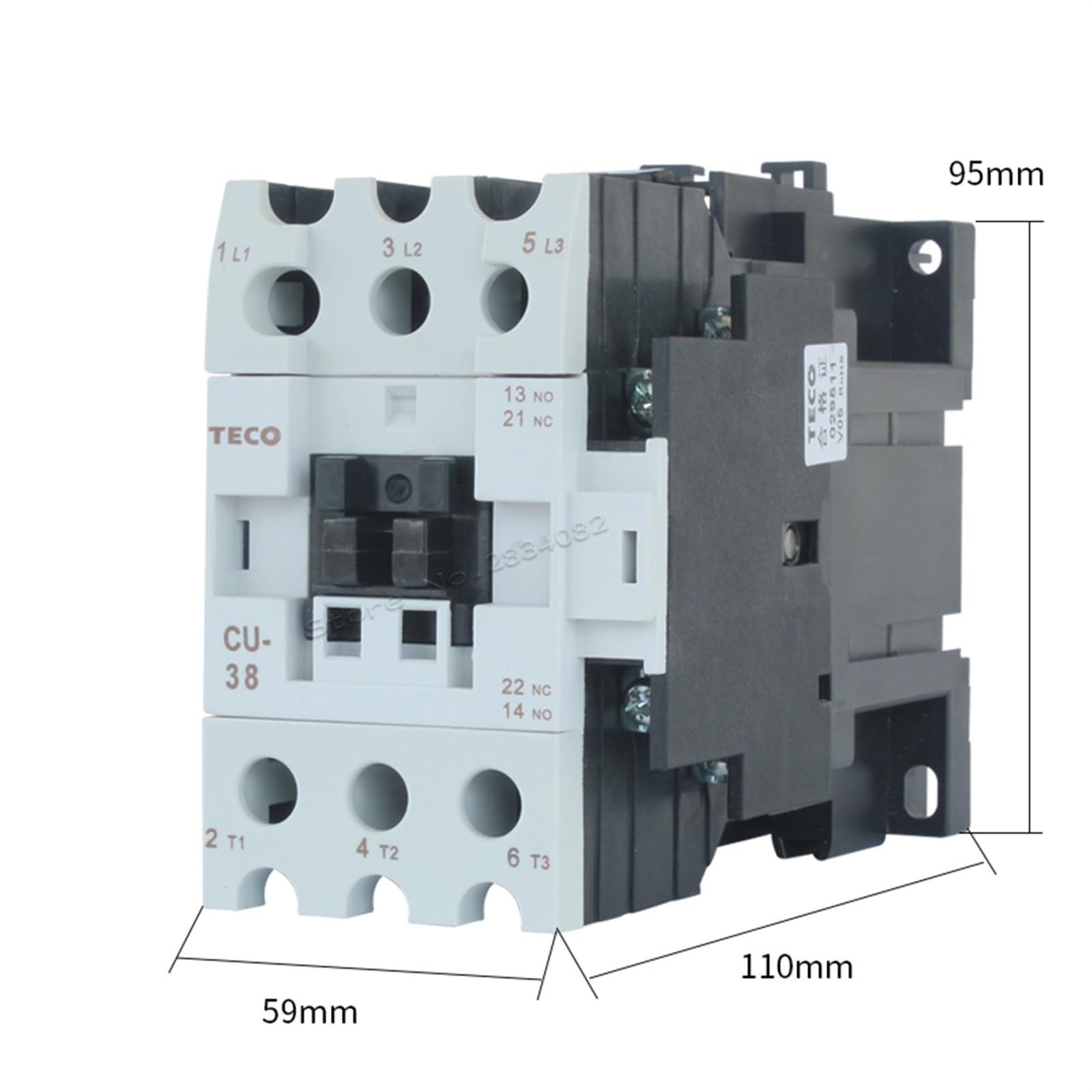 Schalter 50/60 Hz 38 A 40 A Ui1000 V AC3 AC 24 V 380 V 220 V 110 V, Spulenspannung CU-38 CU-40 3NO1NO1NC 3A1a1b (AC Contactor, 380 V) von AKDDNZX