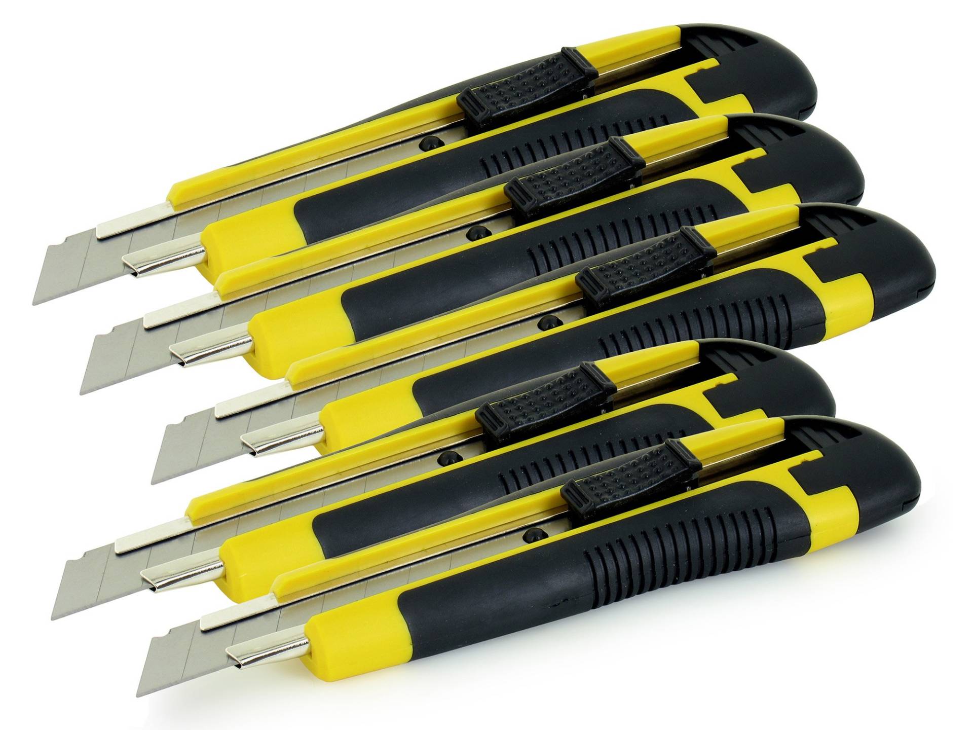 5 x Cuttermesser mit 18mm Trapezklinge - Günstiges Set für Heimwerker und Profis von AKF