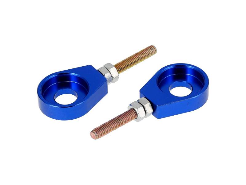 Set: 2x Kettenspanner für Schwinge, Aluminium Blau eloxiert - Simson S51, S50, SR50, Schwalbe KR51, SR4 von AKF