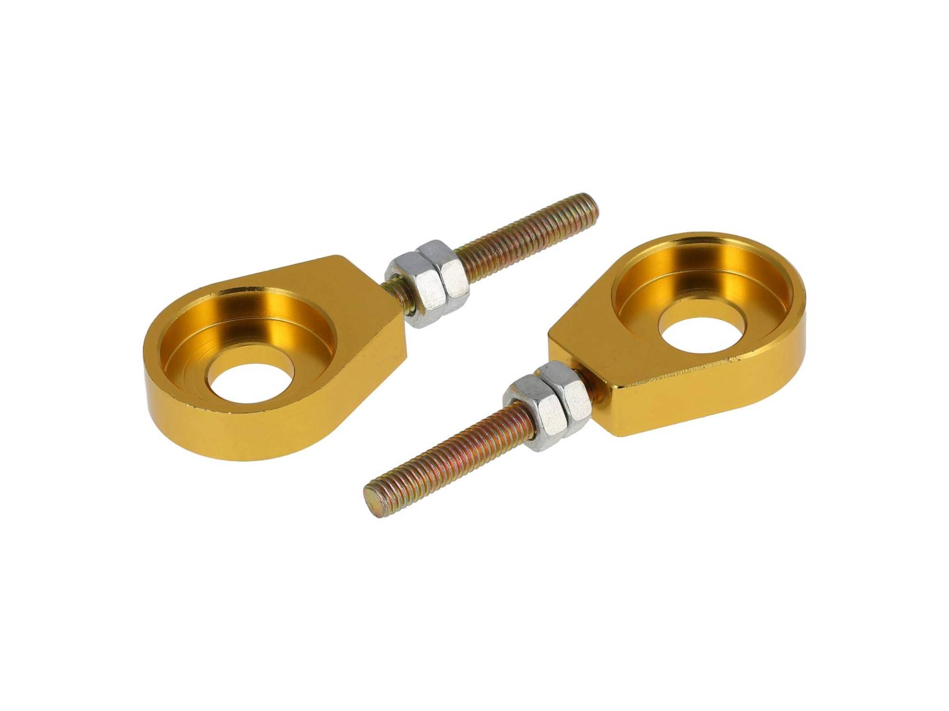 AKF Set: 2x Kettenspanner für Schwinge, Aluminium Gold eloxiert - Simson S51, S50, SR50, Schwalbe KR51, SR4 von AKF