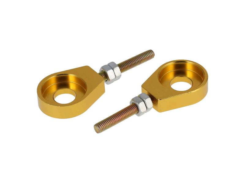 Set: 2x Kettenspanner für Schwinge, Aluminium Gold eloxiert - Simson S51, S50, SR50, Schwalbe KR51, SR4 von AKF