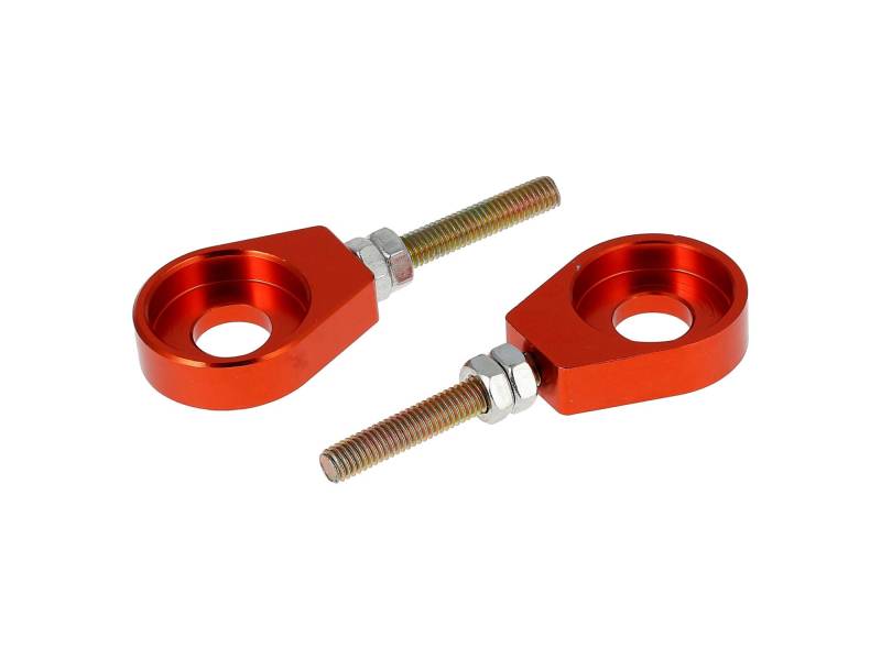 Set: 2x Kettenspanner für Schwinge, Aluminium Orange eloxiert - Simson S51, S50, SR50, Schwalbe KR51, SR4 von AKF