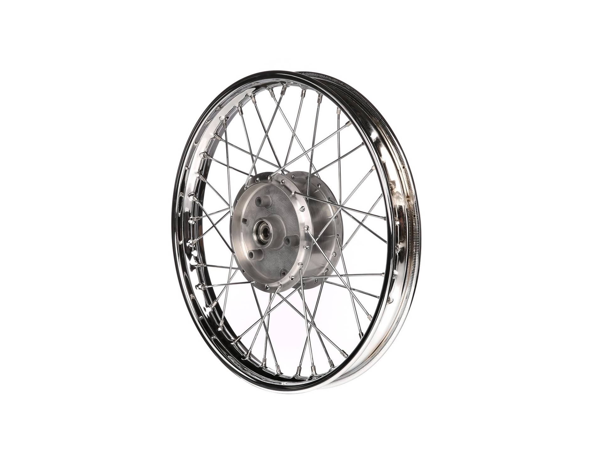 AKF Tuning-Speichenrad 1,5 x 16"" Stahlfelge verchromt + Chromspeichen - für Simson S50, S51, KR51 Schwalbe, SR4 von AKF