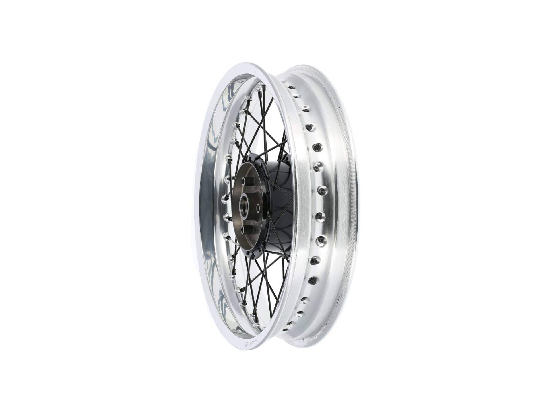 AKF Tuning-Speichenrad 3,0 x 16"" Nabe und Speichen schwarz + Alufelge poliert von AKF