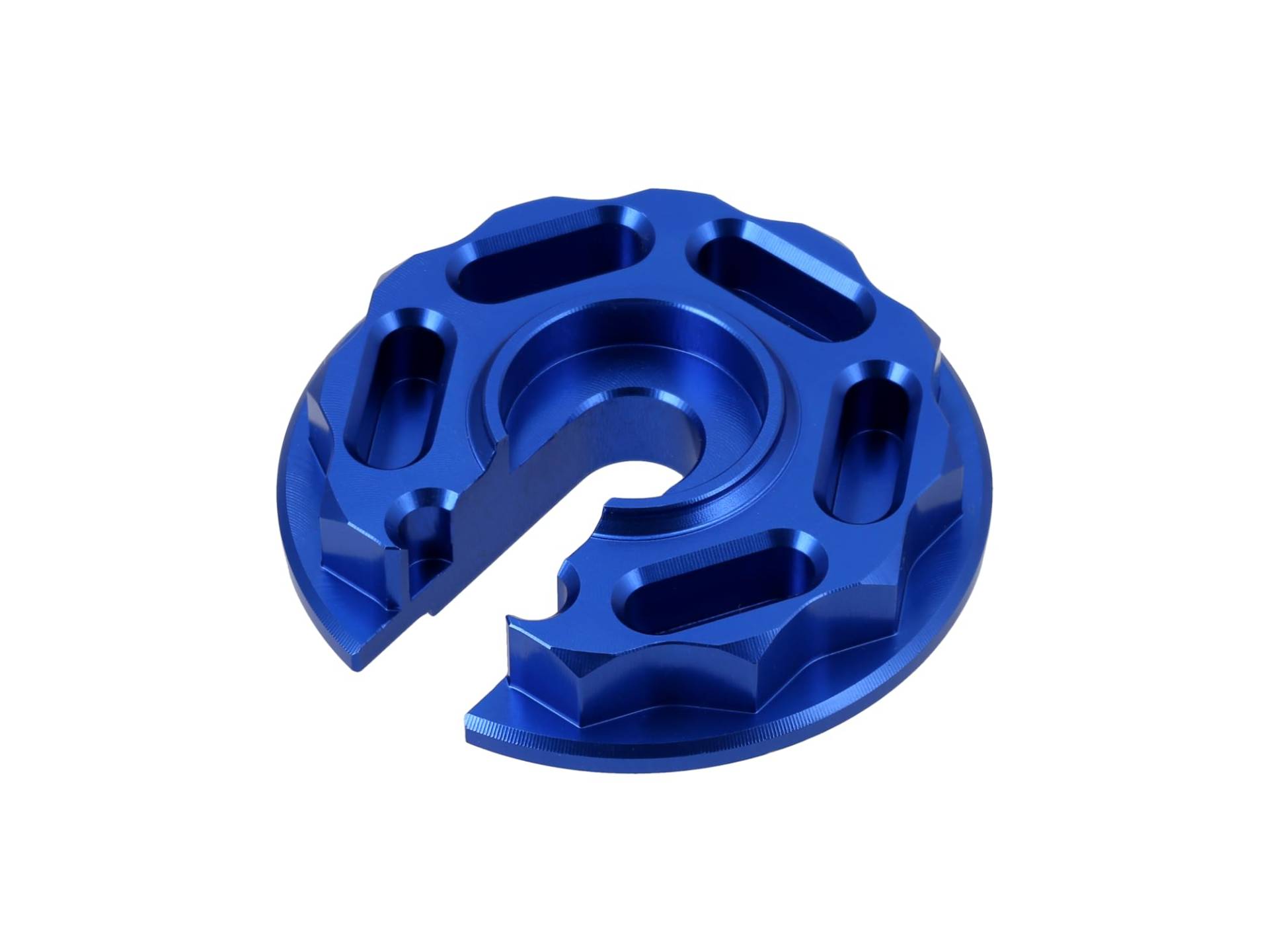 CNC Steckscheibe "Racing Optik" Aluminium, Blau - für Enduro-Federbein - für S51, S50, S70, S53, S83, MZ, ETZ von AKF