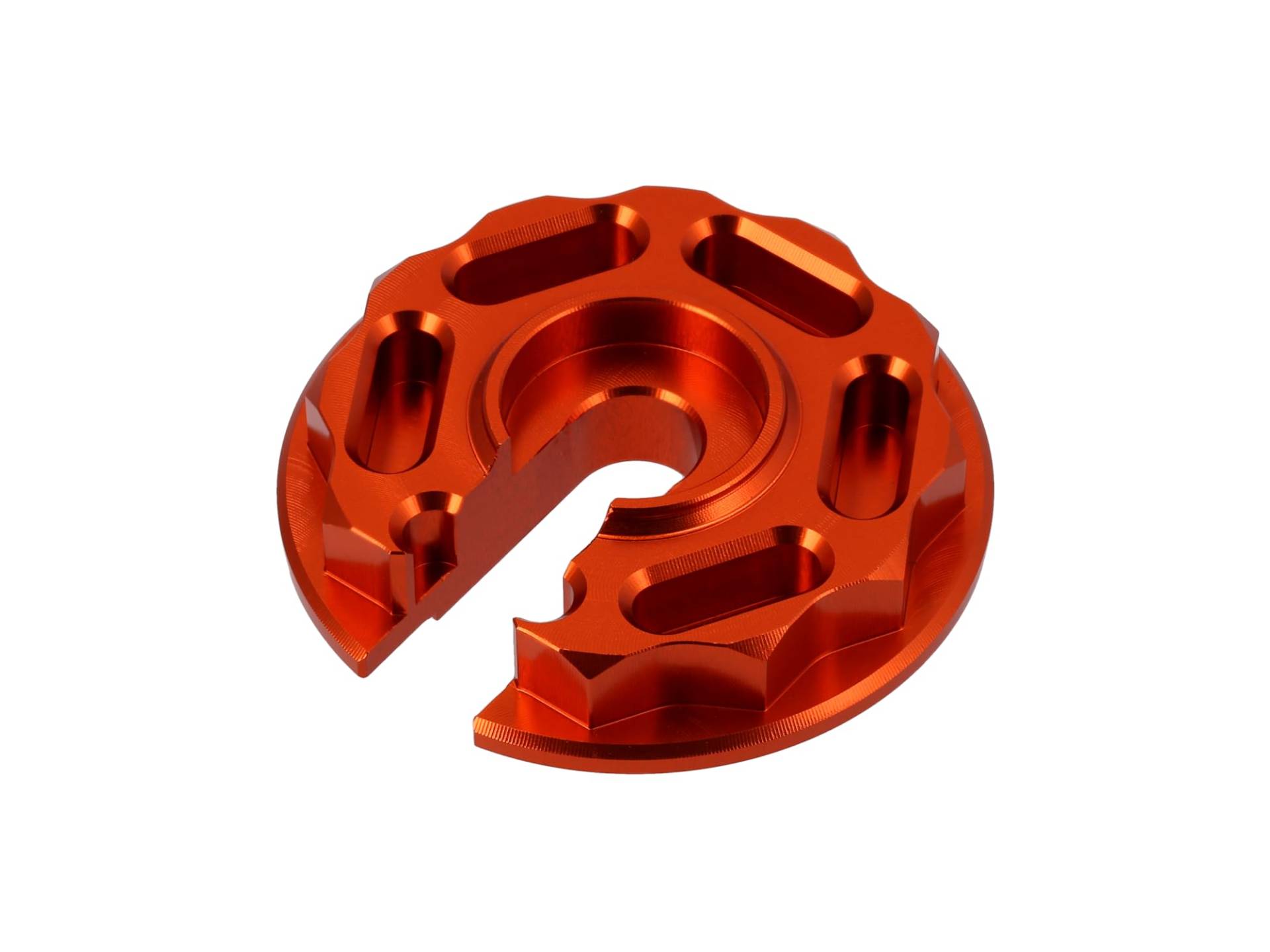 CNC Steckscheibe "Racing Optik" Aluminium, Orange - für Enduro-Federbein - für S51, S50, S70, S53, S83, MZ, ETZ von AKF