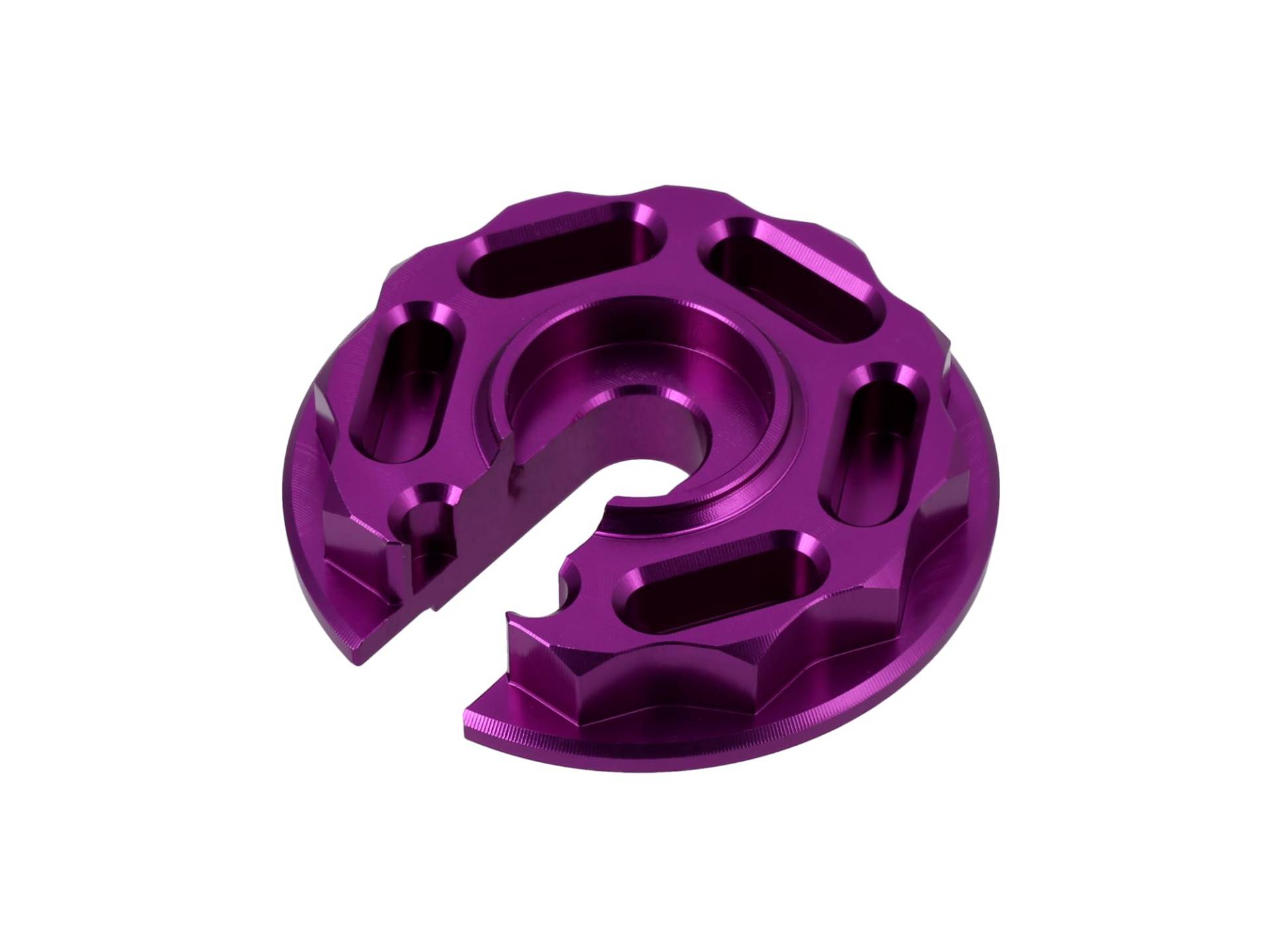 CNC Steckscheibe "Racing Optik" Aluminium, Violett - für Enduro-Federbein - für S51, S50, S70, S53, S83, MZ, ETZ von AKF