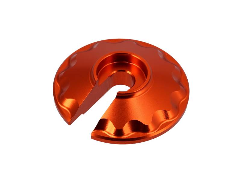 CNC Steckscheibe "Sport Optik" Aluminium, Orange - für Enduro-Federbein - für S51, S50, S70, S53, S83, MZ, ETZ von AKF