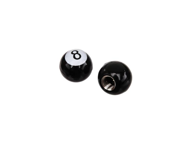 Set: 2X Ventilkappe Eightball, Schwarz von AKF