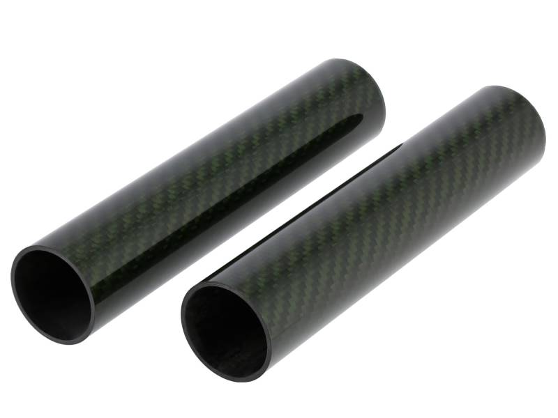 Set: 2x Cover für Telegabelholme, 165mm, Carbon - Grün von AKF