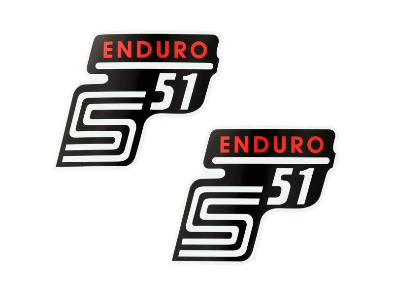 Set: 2X Klebefolie Seitendeckel S51 Enduro - Rot von AKF