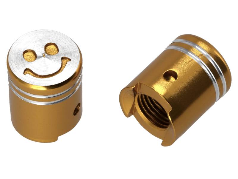 Set: 2X Ventilkappe Kolben, Gold eloxiert von AKF