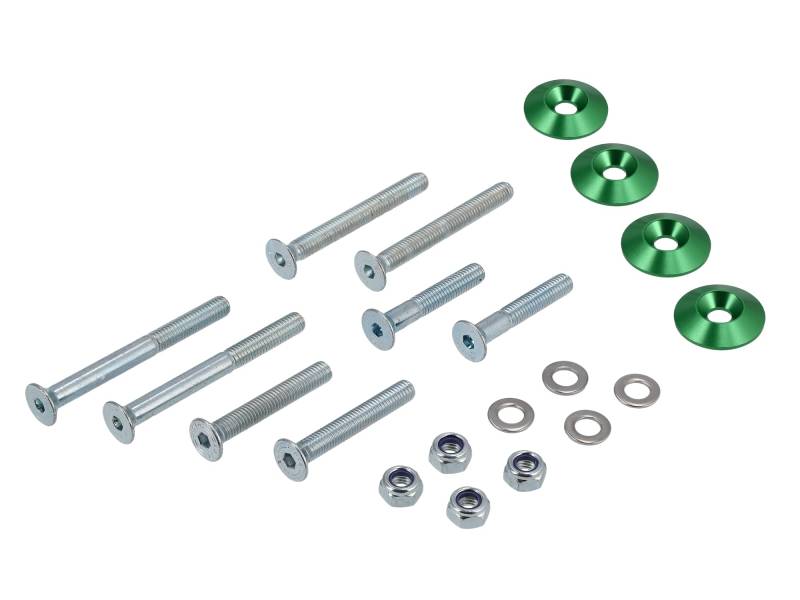 Set: CNC Senkscheiben für Stoßdämpfer/Federbein, Grün - für S51, S50, S70, S53, S83 von AKF