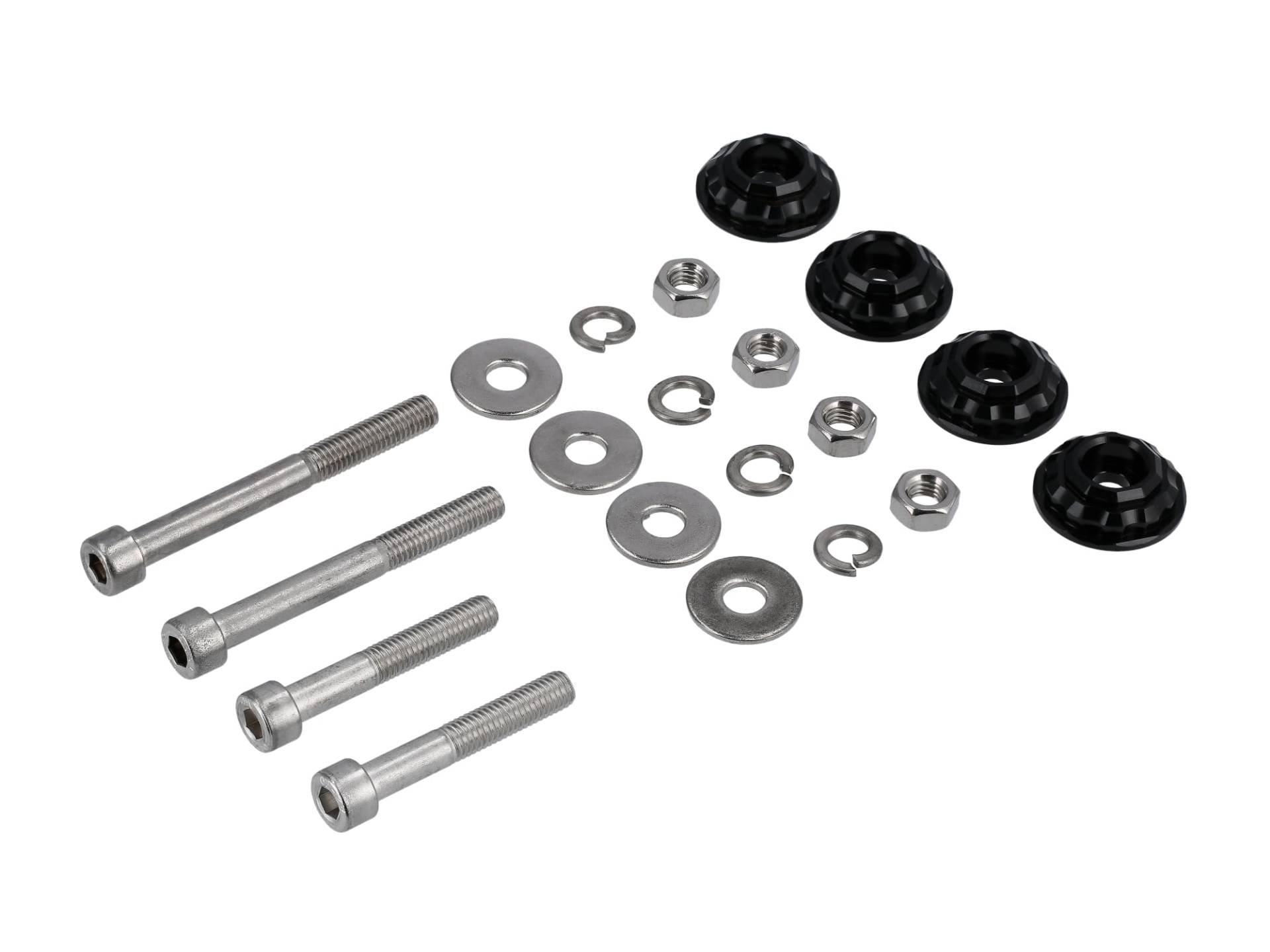 Set: CNC Unterlegscheibe 32mm für Stoßdämpfer/Federbein, Schwarz - für S51, S50, S70, S53, S83 von AKF