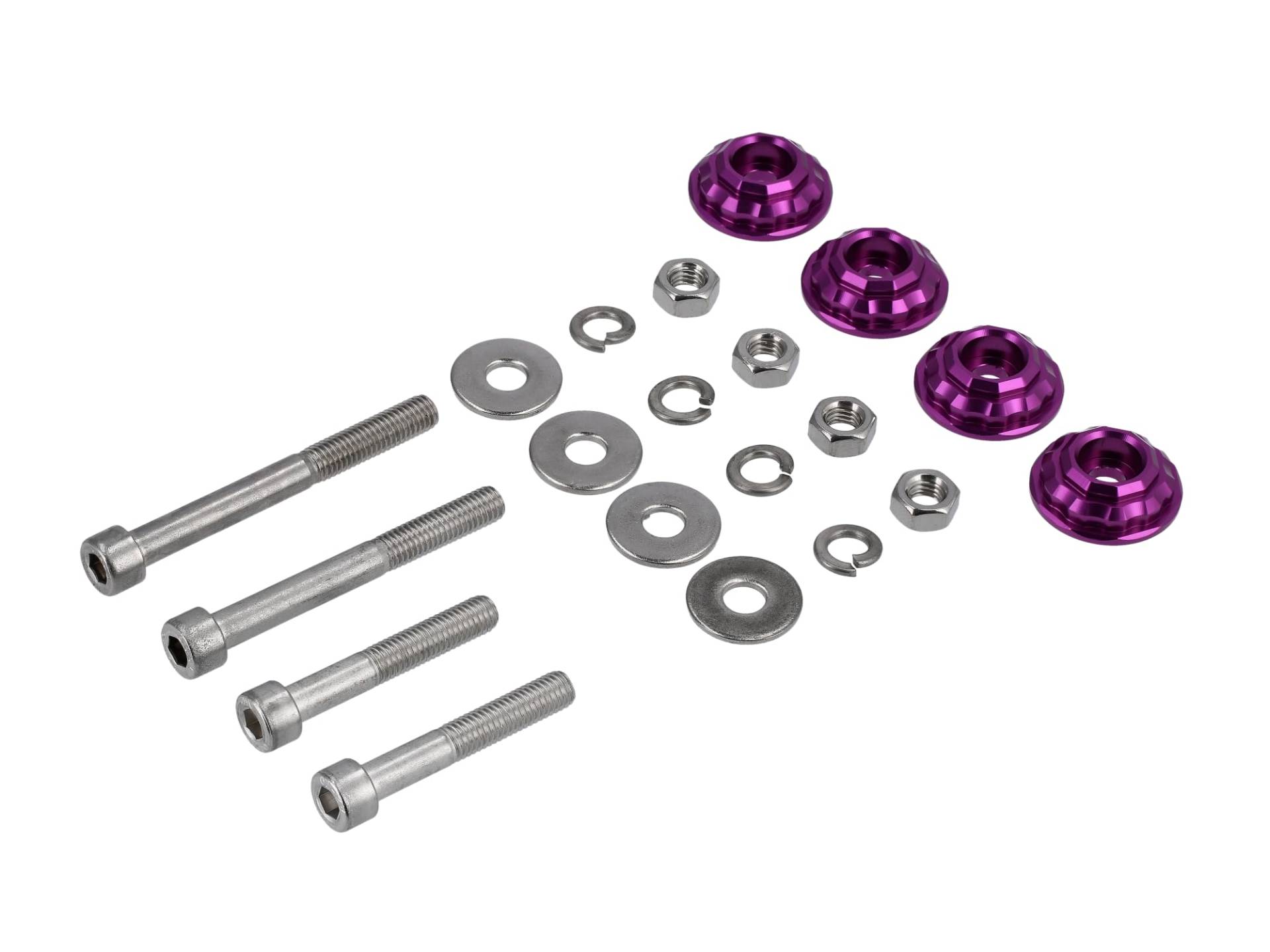 Set: CNC Unterlegscheibe 32mm für Stoßdämpfer/Federbein, Violett - für S51, S50, S70, S53, S83 von AKF