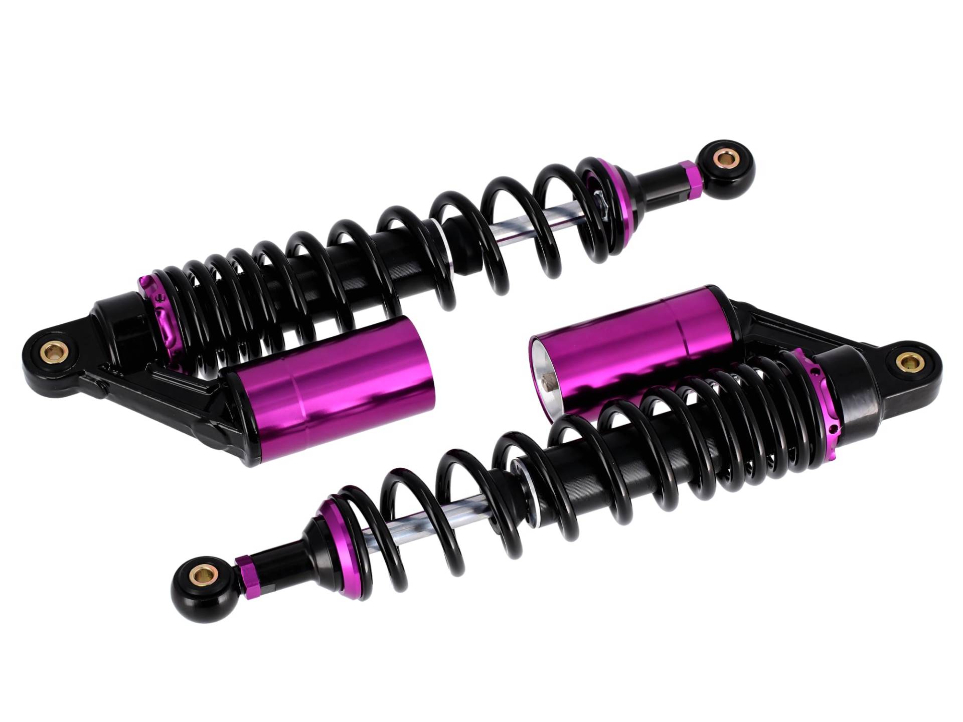 Set: Tuning-Federbeine 360mm, mit externen Ausgleichsbehälter, Schwarz/Violett - für Simson S50, S51, S70 von AKF