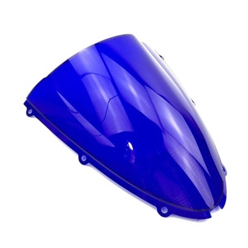 Motorrad Frontscheibe Windschutz Geeignet Für Nnja 636 ZX6R 2005–2008 ZX10R 2006–2007 Windschutzscheiben-Bildschirm Double Bubble(Blau) von AKGIPP