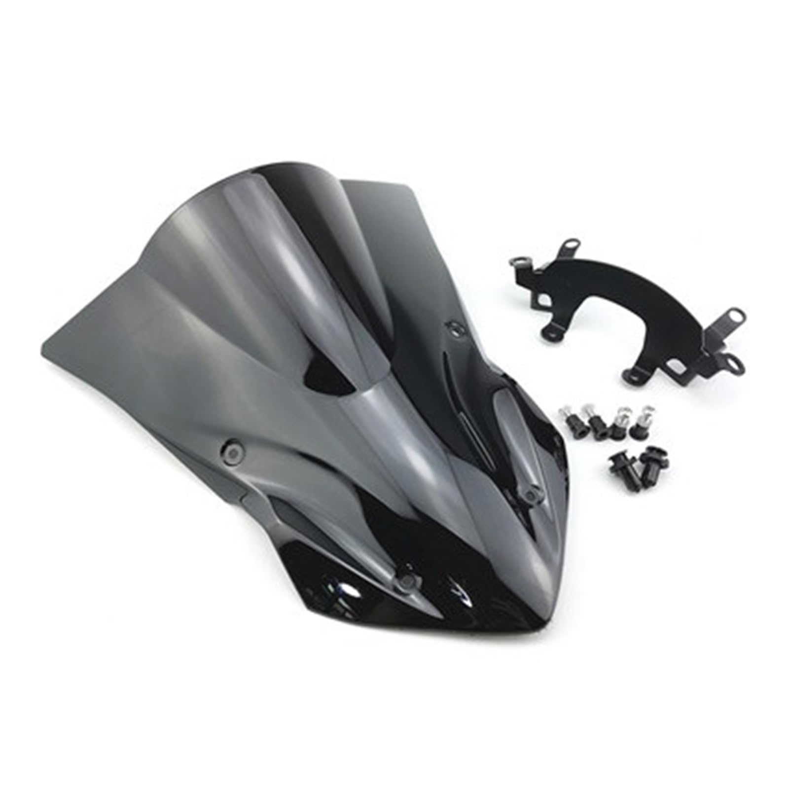 Motorrad Frontscheibe Windschutz Geeignet Für Windschutzscheibenbildschirm Z900 2017 2018 2019 Teile Double Bubble(Schwarz) von AKGIPP