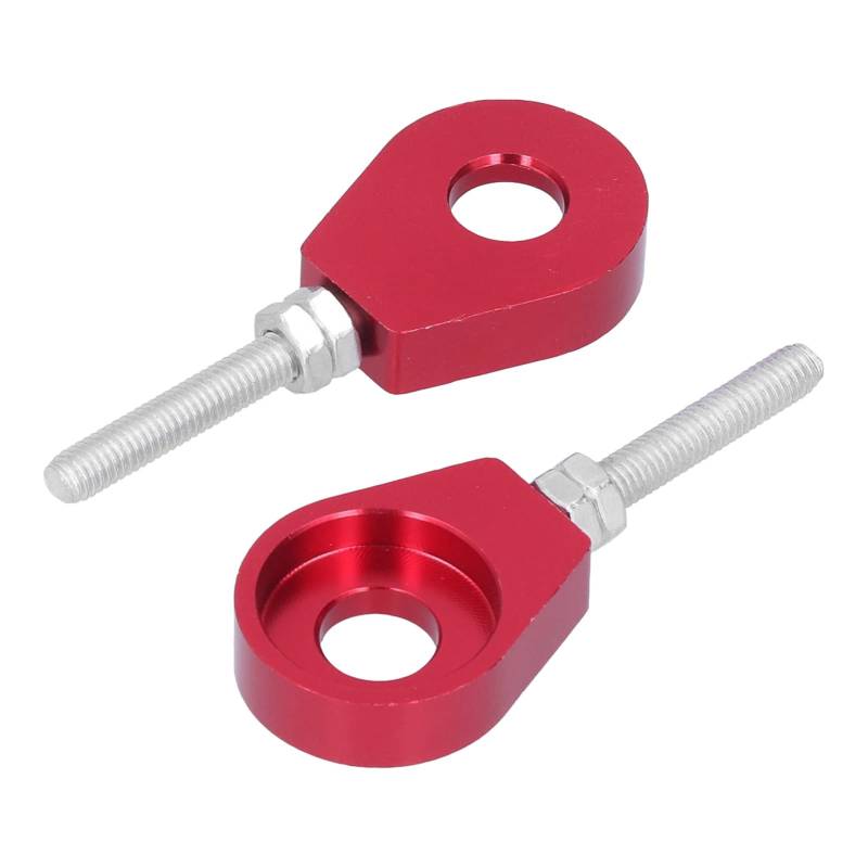 2 Stück 0,5 Zoll E-Aluminium-Kettenspanner-einsteller, Universell für Motorräder, Mountainbikes, 13 Mm Kettenachsspanner und -einsteller (Rot) von AKLOSIPY