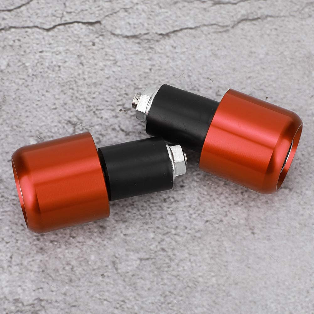 2 Stück Silberne Motorrad-Lenker-Endstopfen, Universelles Lenker-IPS-Zubehör mit 22 Mm Durchmesser für Motorrad-Modifikationen (ORANGE) von AKLOSIPY