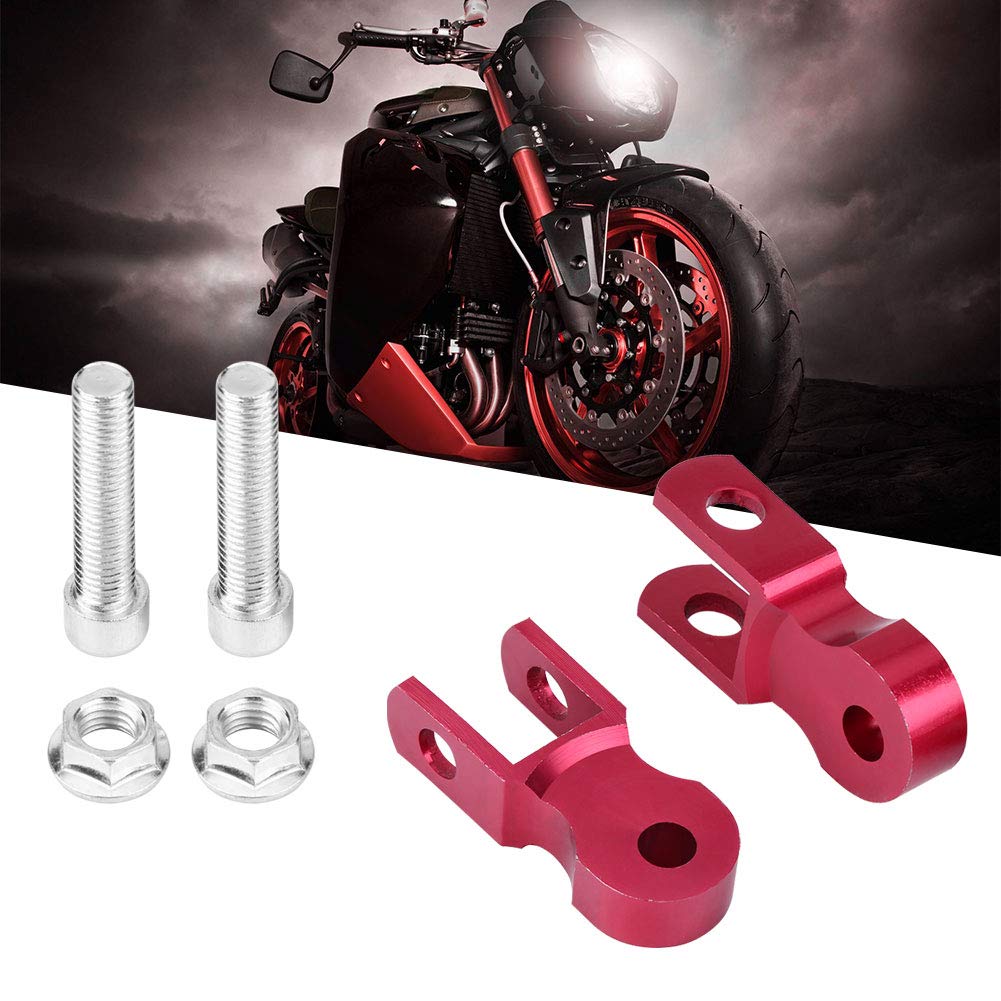 2 Stück Universal-Motorrad-Staudamm-Erhöhungsgerät 5 cm Rot für Motorrad-Chassis oder Staudamm-Gerät mit Schrauben für Verbesserten Fahrkomfort (mit Schrauben) von AKLOSIPY