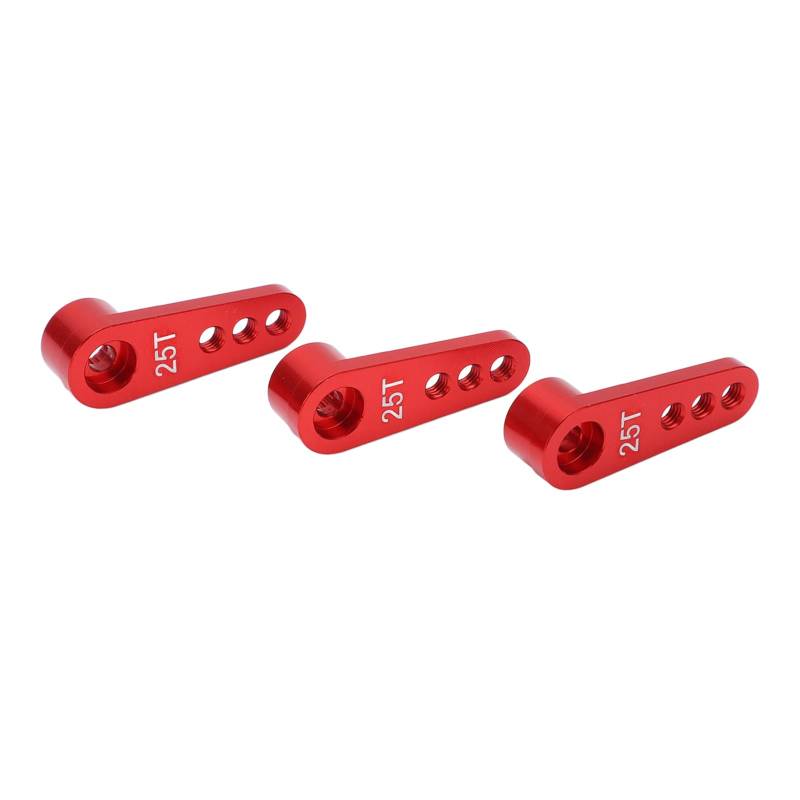 3er-Pack RC-Aluminium-25T-Servo-Ho-Metall-Stee-Arm-Set für 1/8 1/10 RC-Autos, Upgrade-Teile in der Farbe Weiß und Prec-Servo-Ho für Verbesserte Leistung (Rot) von AKLOSIPY