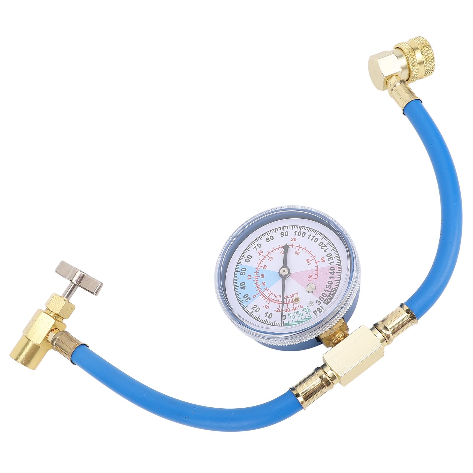 AKLOSIPY AC-Kühlschrank-Re-Schlauch-Kit, AC-Kühlschrank-Re-Schlauch-Kit mit Manometer / 2-Zoll-Dosenhahn-Abgabeventil R134A-Schnellkupplung für Auto-AC-Klimaanlage-Kältemittel von AKLOSIPY