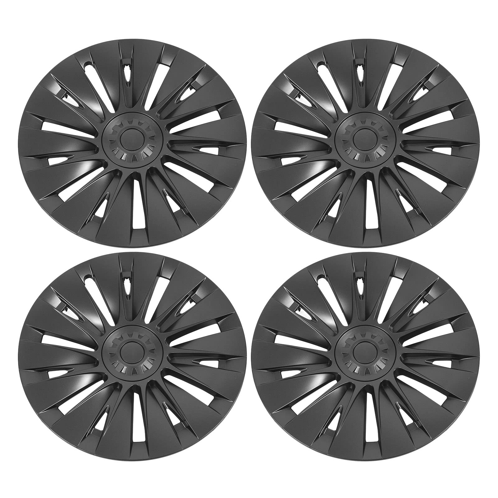 Model Y 19in Hubcaps, 4 Pack, Full Wrap Design, ABS Dark Grey, 20202023, Schutzkappen für Model Y, Hubcaps, Fit 19in von AKLOSIPY