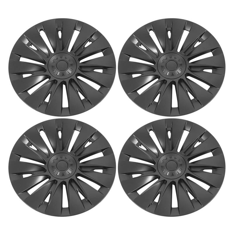 Model Y 19in Hubcaps, 4 Pack, Full Wrap Design, ABS Dark Grey, 20202023, Schutzkappen für Model Y, Hubcaps, Fit 19in von AKLOSIPY