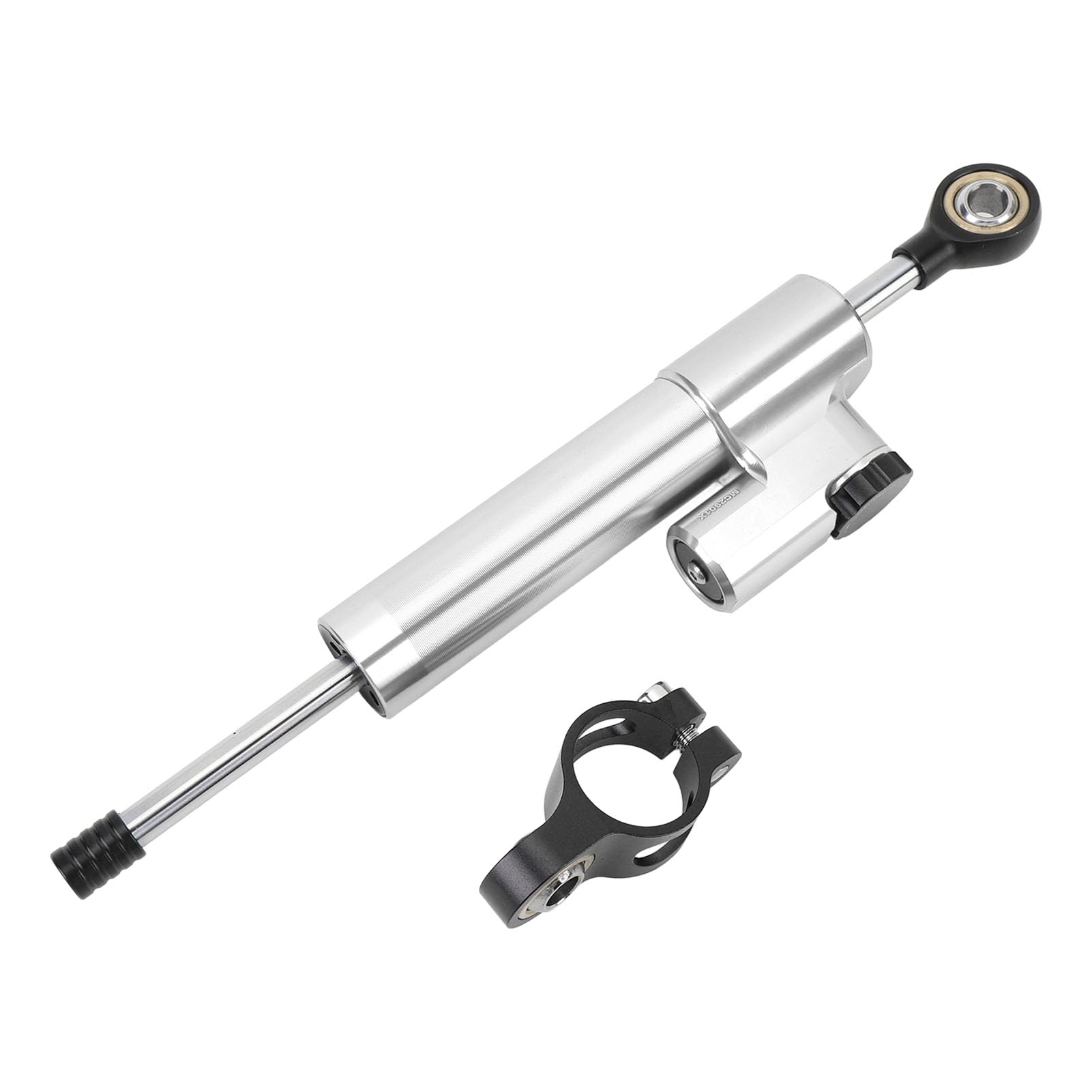 Motorrad-Stee-Dämpfer, Motorrad-Stee-Dämpfer, Universelle Passform, Erhöht die Stabilität, Stee-Stabilisator für Motorräder, Schwarz + Silber (SILVER) von AKLOSIPY