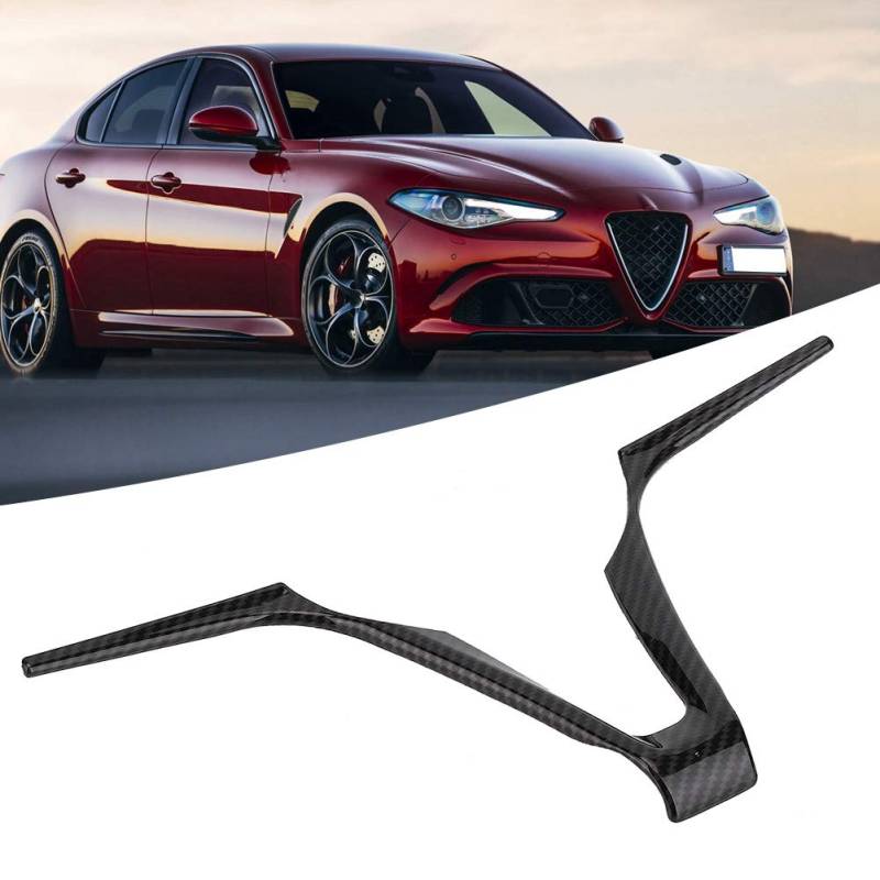 Rotes ABS V S Lenkrad T Cover Zubehör für Stelvio Giulia Custom Fit Lenkrad für Deco T für Lenkrad Cover (Black) von AKLOSIPY