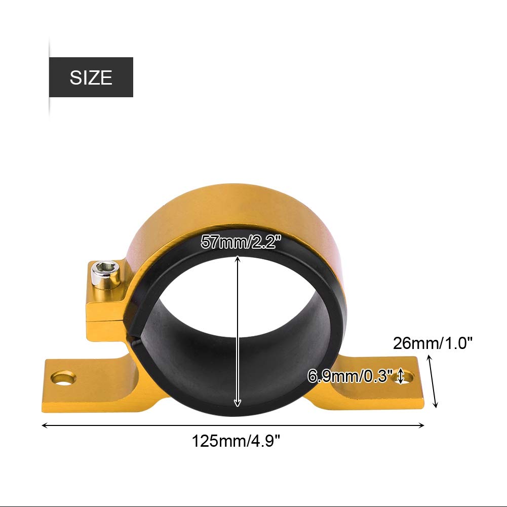 Universelle 60-mm-Auto-Kraftstoffpumpen-Montagehalterung aus Aluminium mit Einzelklemme – Kraftstoffpumpen-Montagehalterung für Einfache Installation und Sichere Befestigung (GOLD) von AKLOSIPY