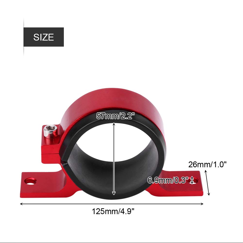 Universelle 60-mm-Auto-Kraftstoffpumpen-Montagehalterung aus Aluminium mit Einzelklemme – Kraftstoffpumpen-Montagehalterung für Einfache Installation und Sichere Befestigung (Rot) von AKLOSIPY